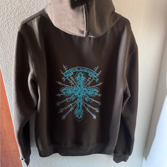 Cowgirl Hardware Brown Zip up Hoodie - Picture 2 of 5